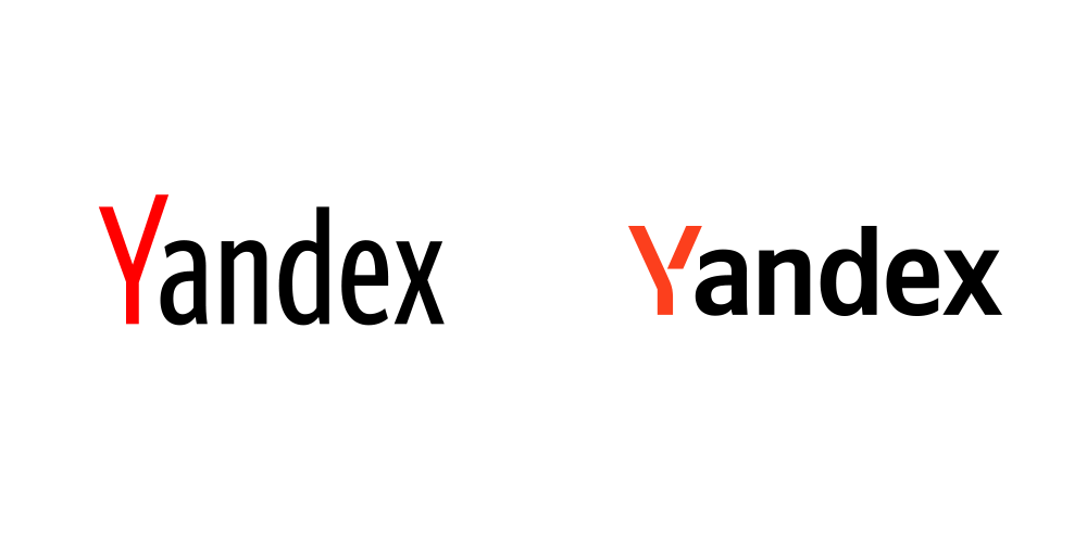 Yandex新(xīn)旧LOGO对比（左旧右新(xīn)）